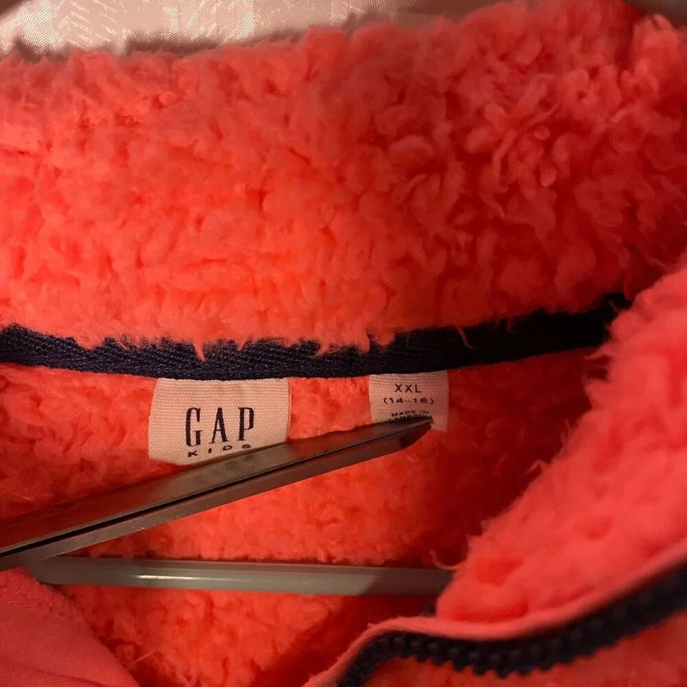 Gap Kids Fleece Sweater Girls Pink Large‎ Fuzzy Soft XXL 14-16